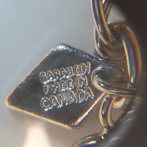 Silver-Tone Dress Necklace with Red Barrel Beads Sarah Coventry, Made in Canada - Picture 5 of 9